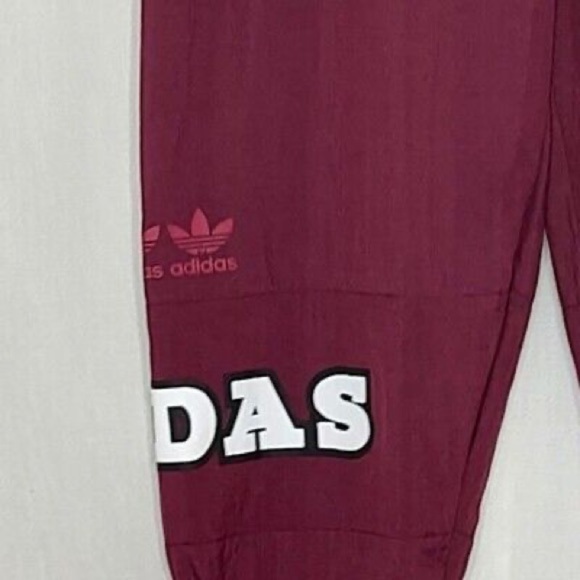 ADIDAS originals maroon red Sweatpants Relaxed cuffed Joggers size small - Picture 3 of 8